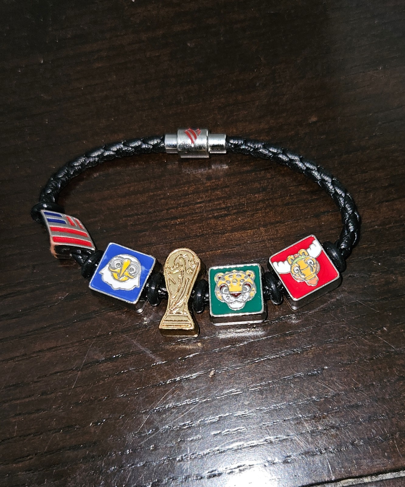Bank of America FIFA World Cup 26 Braided Cord Bead Charm Bracelet Multicolor