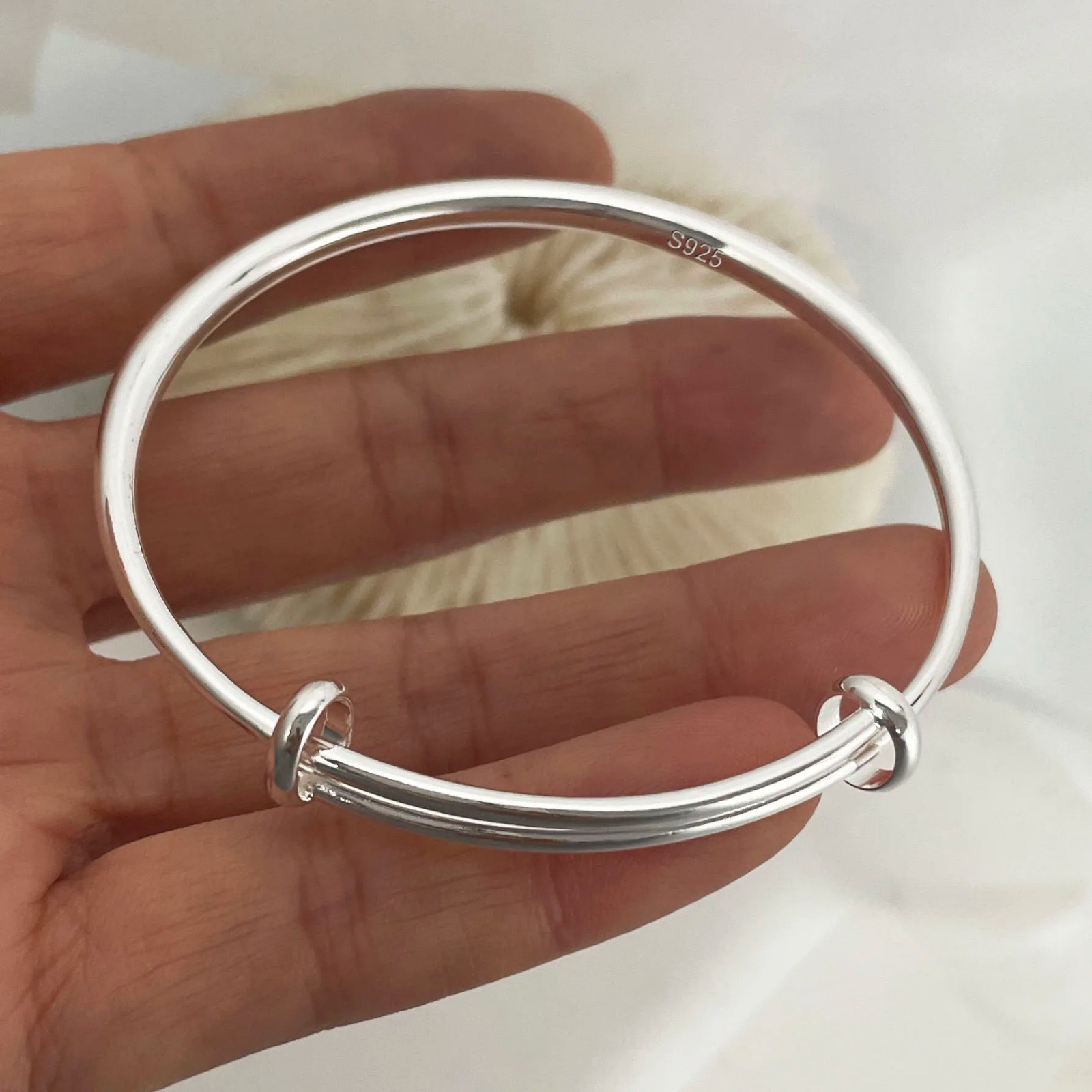 100% Solid 925 Sterling Silver Metal Bracelet for Women Men Vintage Handmade