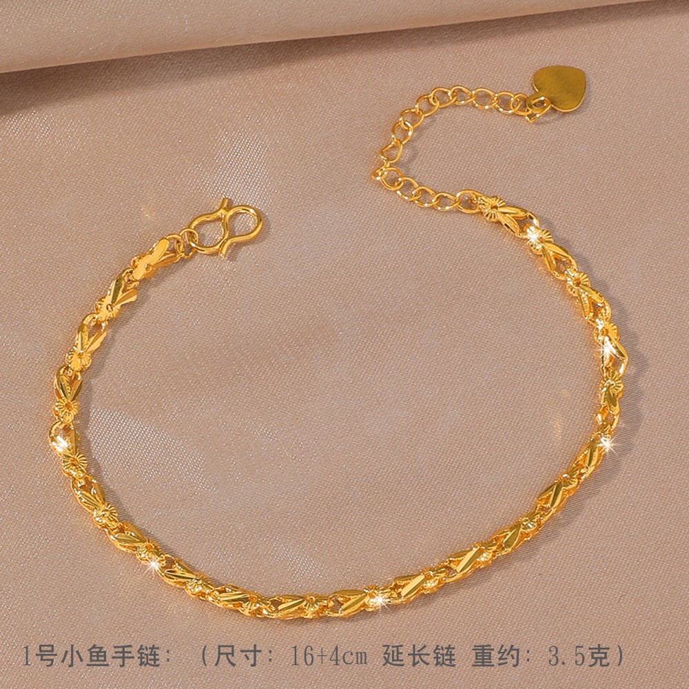 22K 23K 24K Thai Baht Yellow Gold Women’s Bracelet