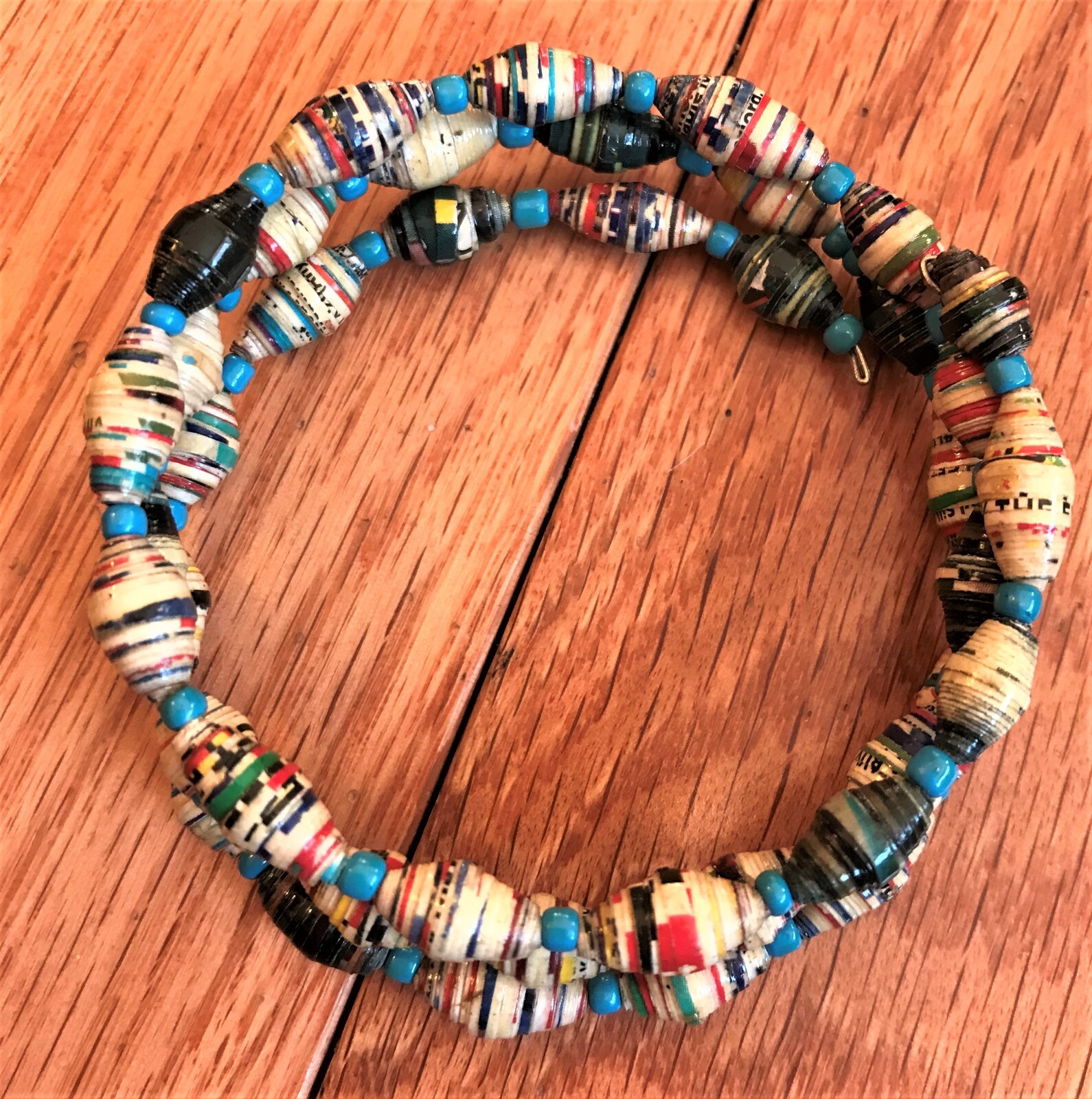 Handcrafted Jewelry Boho Hand Rolled Paper Beads Africa Uganda