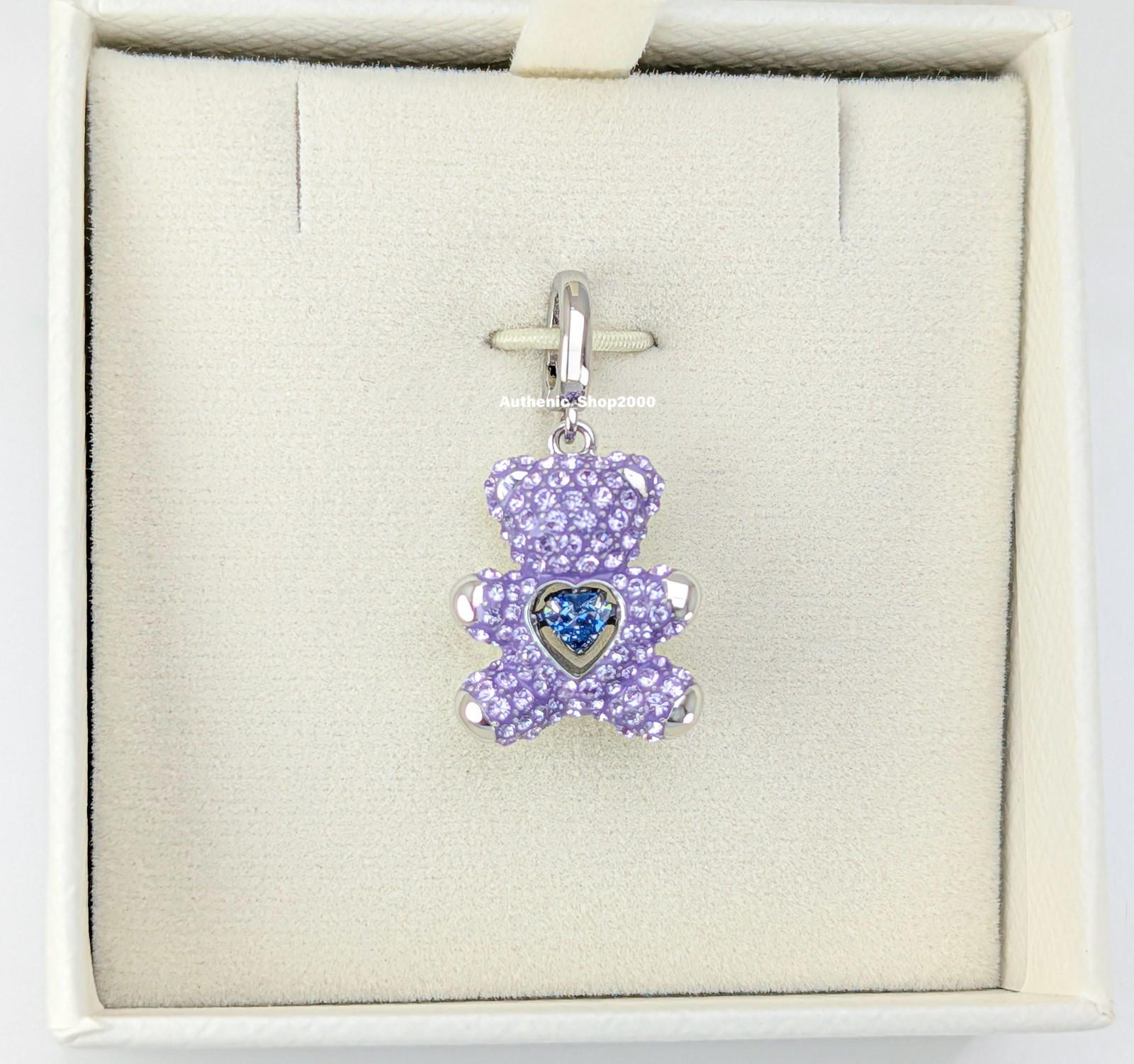 New 100% Authentic SWAROVSKI Purple Teddy Bear Idyllia Charm Pendant 5745610