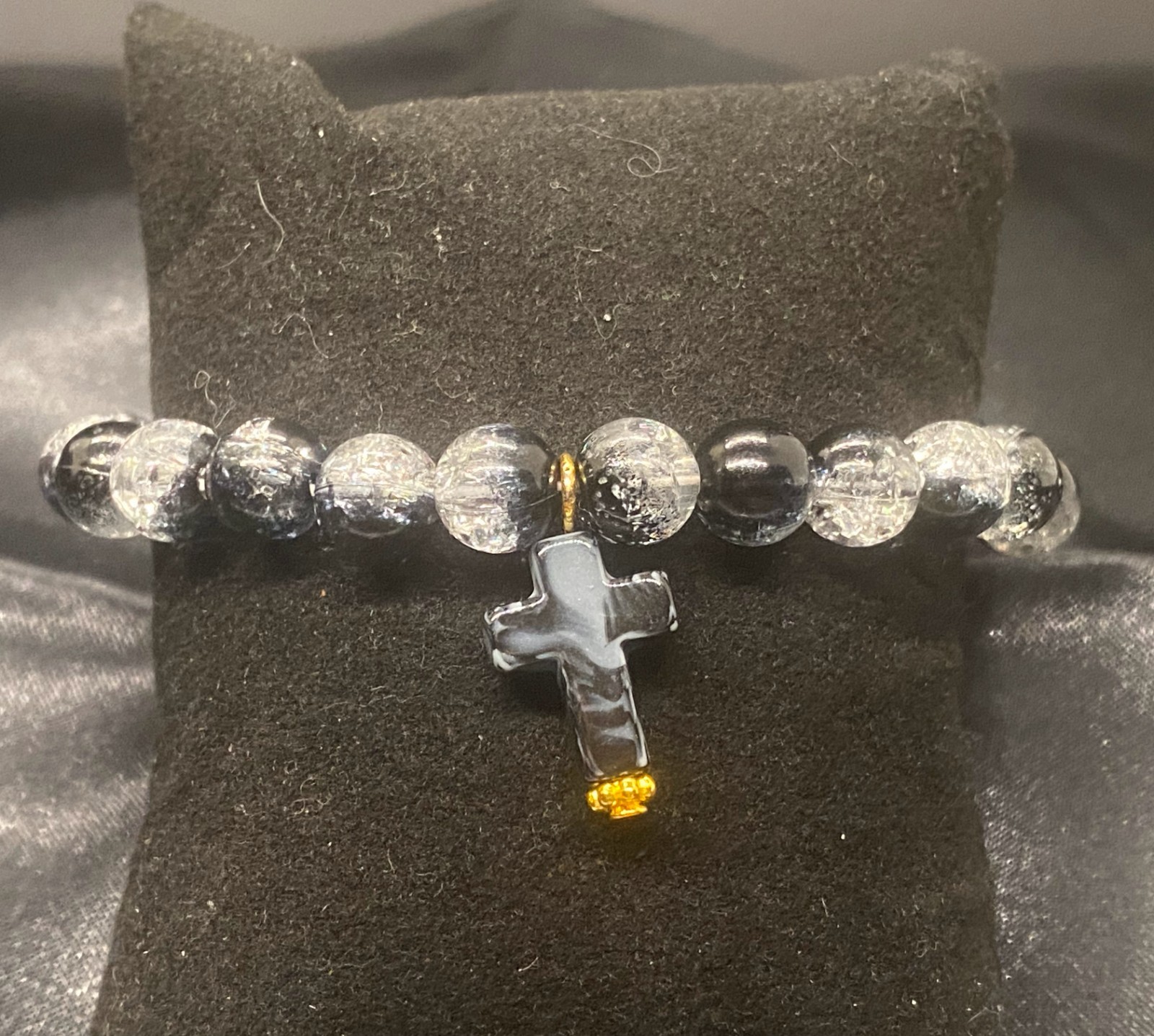 Handmade Beaded Cross Bracelet