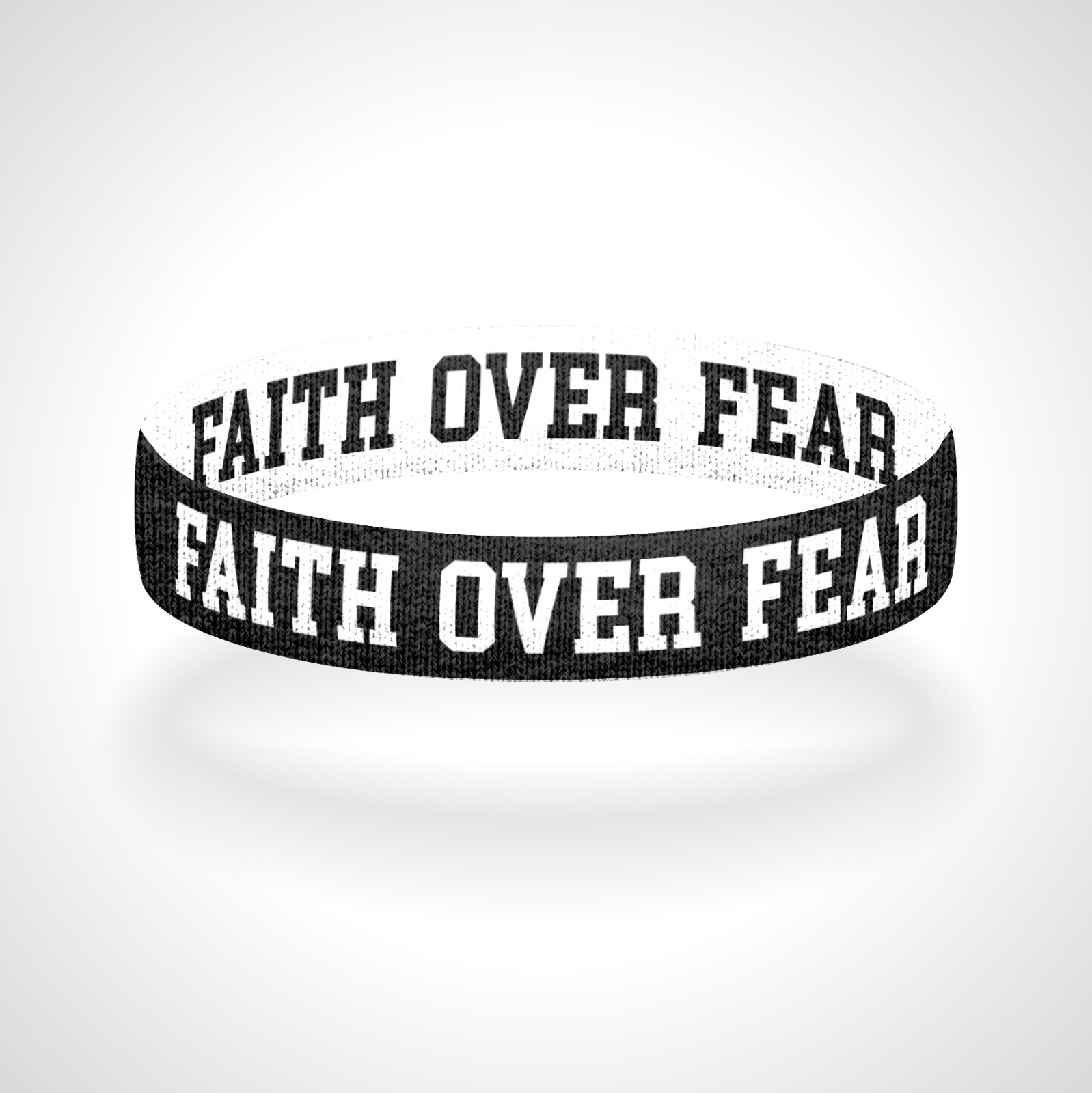Reversible Faith Over Fear Bracelet Wristband Stretch Bracelet