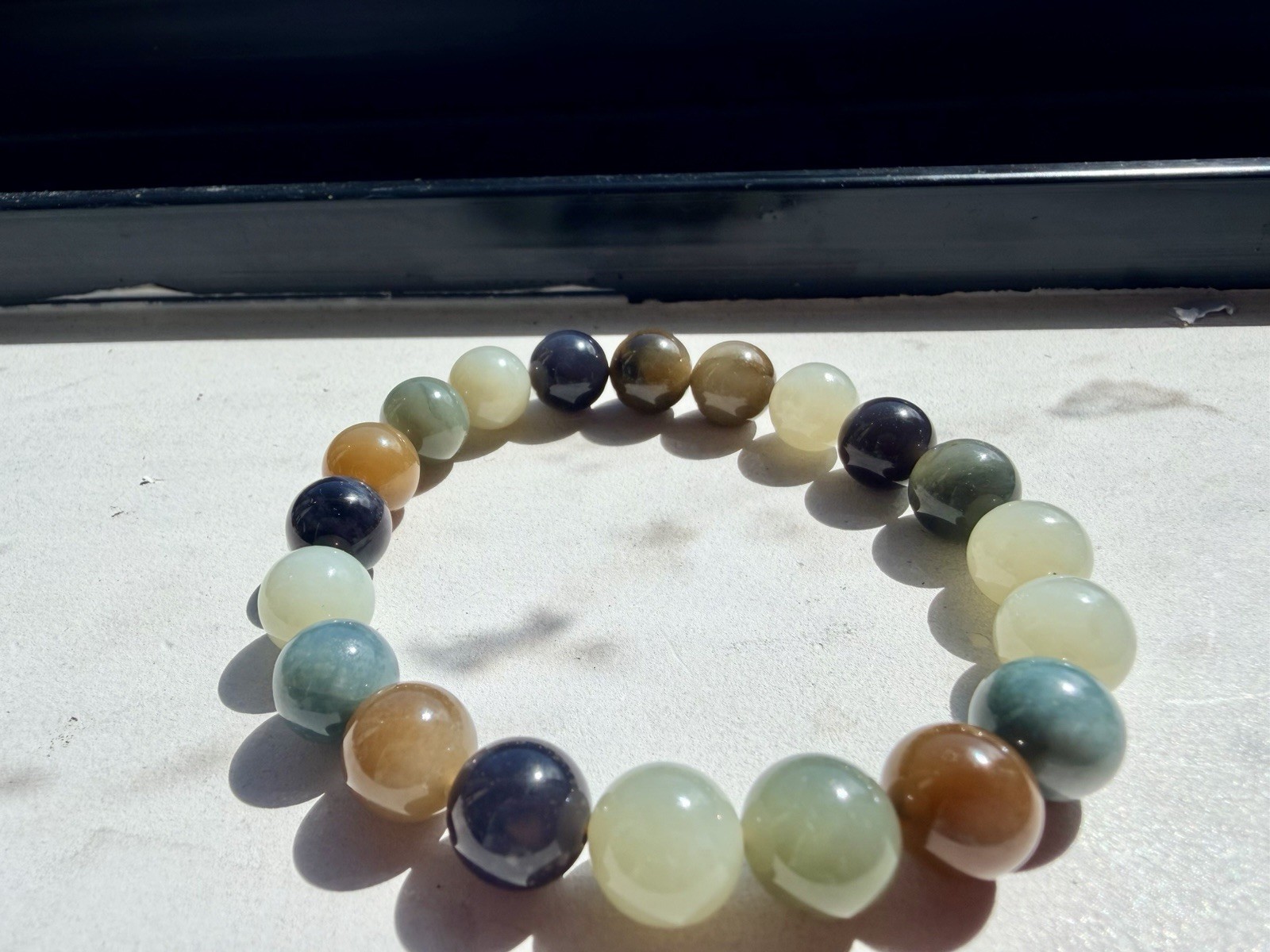 Nephrite Hetian Jade bracelet 10m Qinghua Emperor purple Sugar White 和田玉多宝