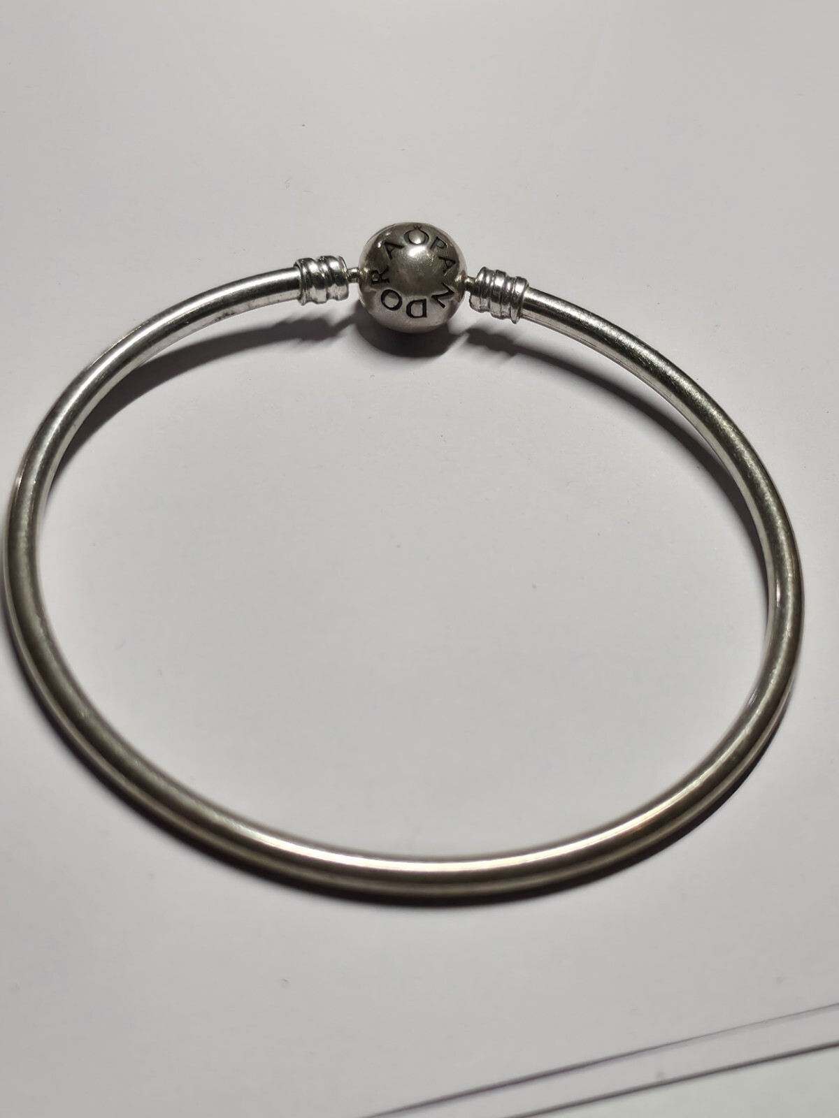 Authentic Pandora Silver Moments Charm Bangle Bracelet 19cm #590713