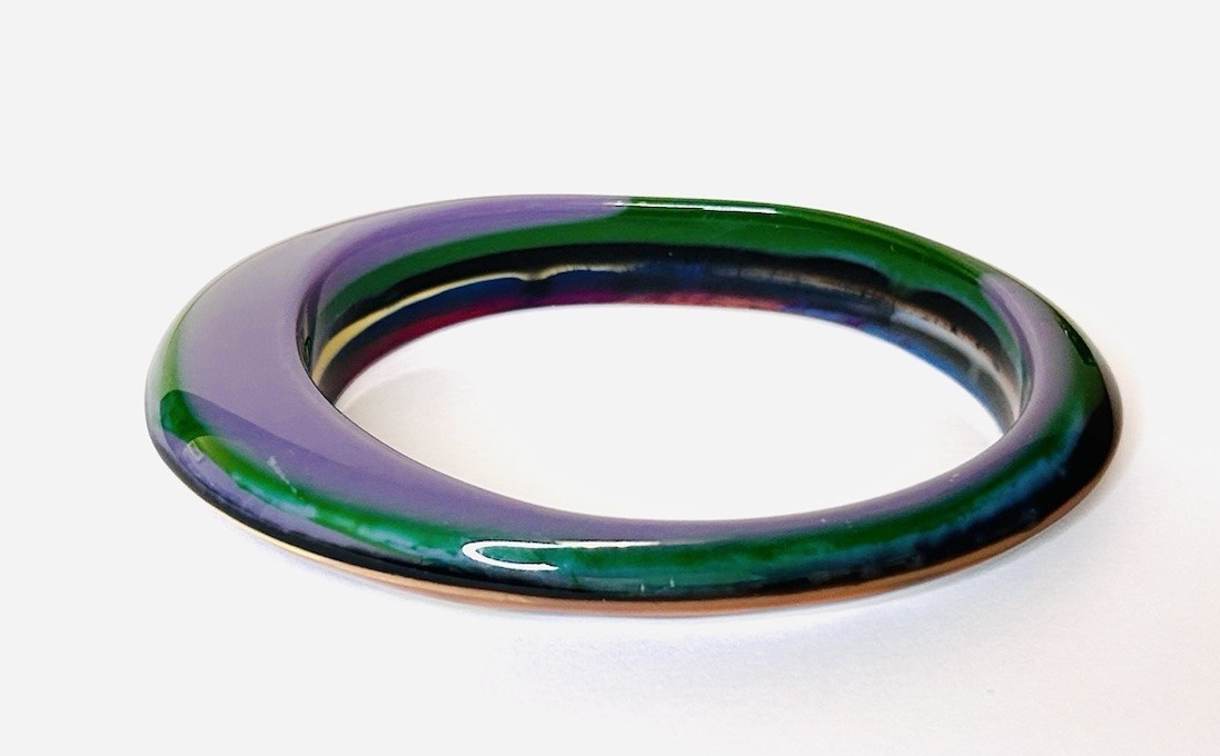 Carlos Sobral Layered Multi Color Resin Bangle Bracelet Oval Pop Art Artisan
