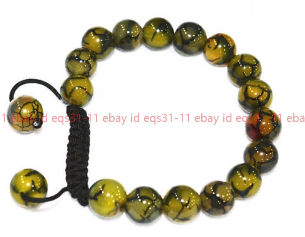 Handmade 10mm Multicolor Gemstone Round Beads Adjustable Bracelet 7.5”