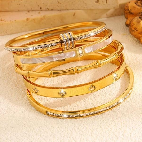 Bangle Stack 5 Piece Set High Quality Bracelet Multilayered Bangles for Women