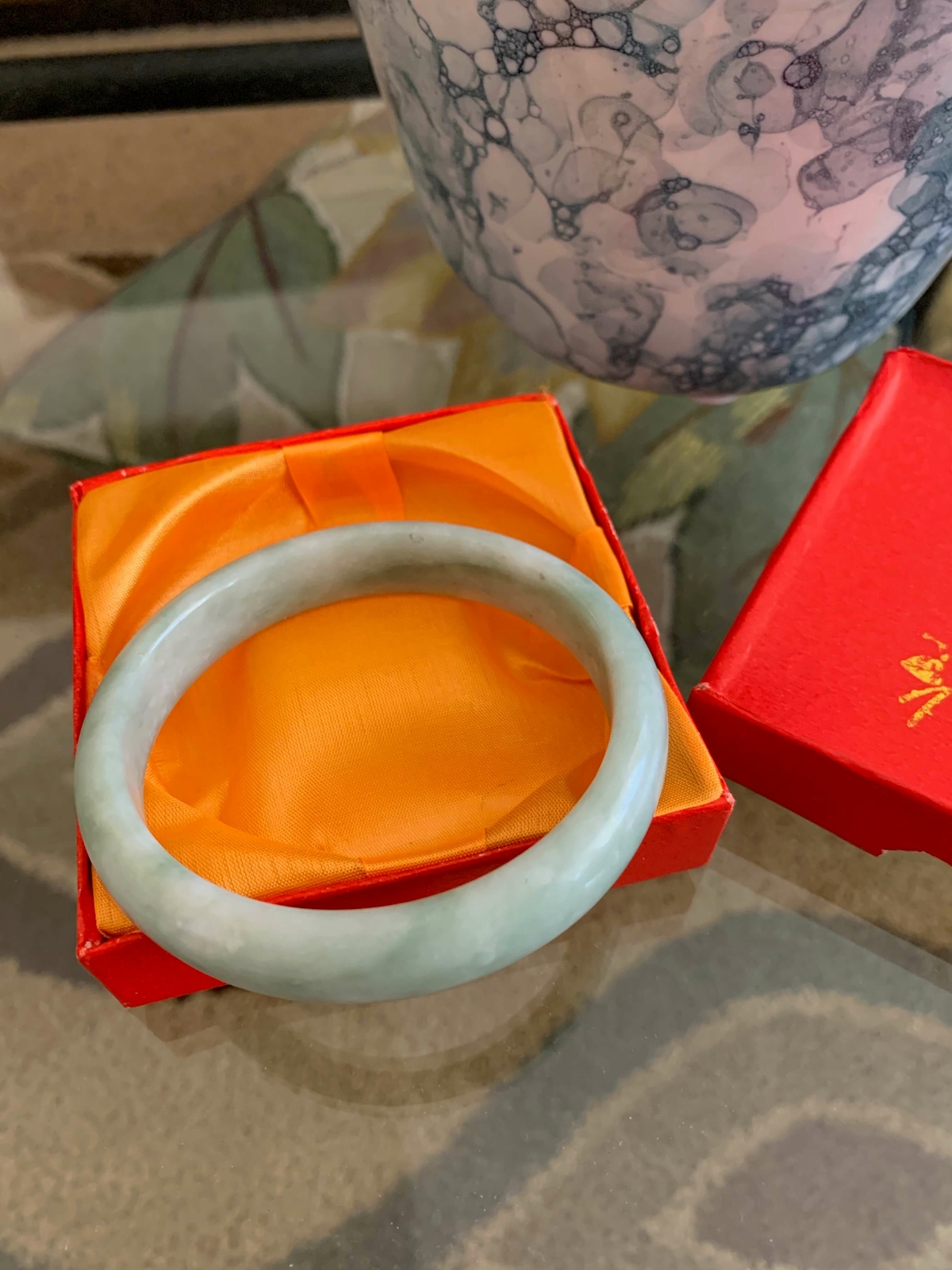 Gorgeous Natural Real Chinese Light Green Jade Bangle Bracelet Jadeite Jade 64mm