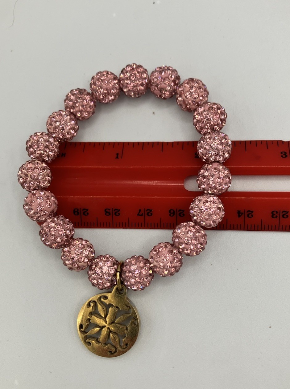 Rustic Cuff 5 Pc Bracelet Stack Floral Cuff Pink Chain Turquoise Beaded Set