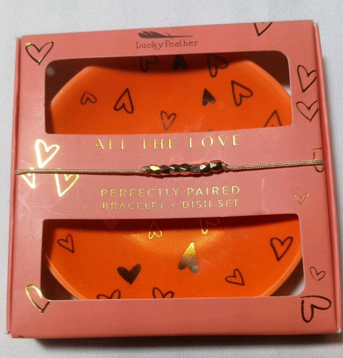 Lucky Feather Bracelet & Dish Gift Set – NIB