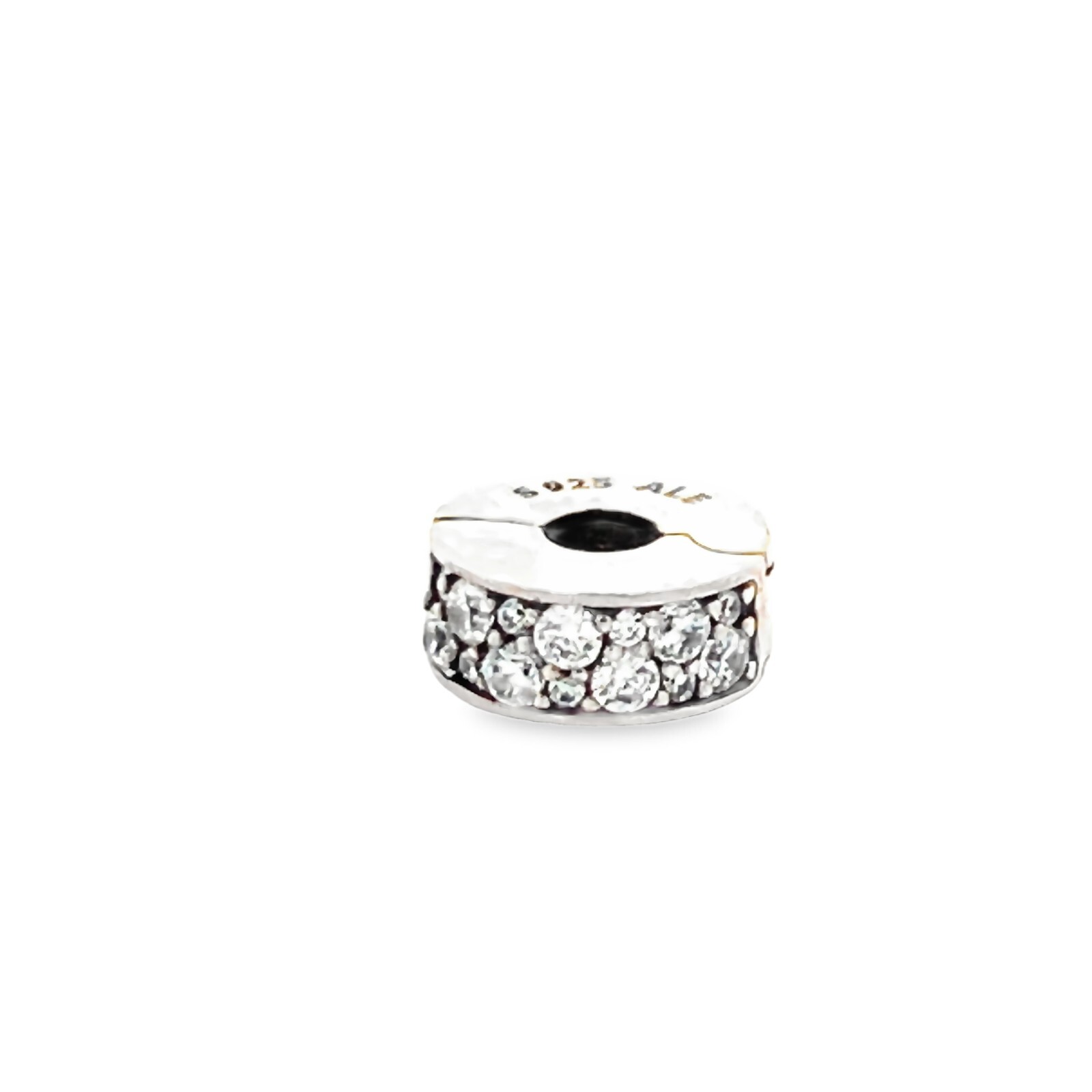 Pandora 925 #791817cz Shining Elegance white colorless clip charm Bead NEW