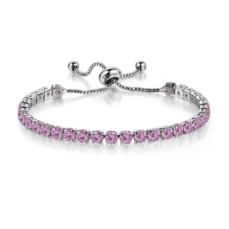 Cubic Zirconia Birthstone Tennis Bracelet in Solid Copper