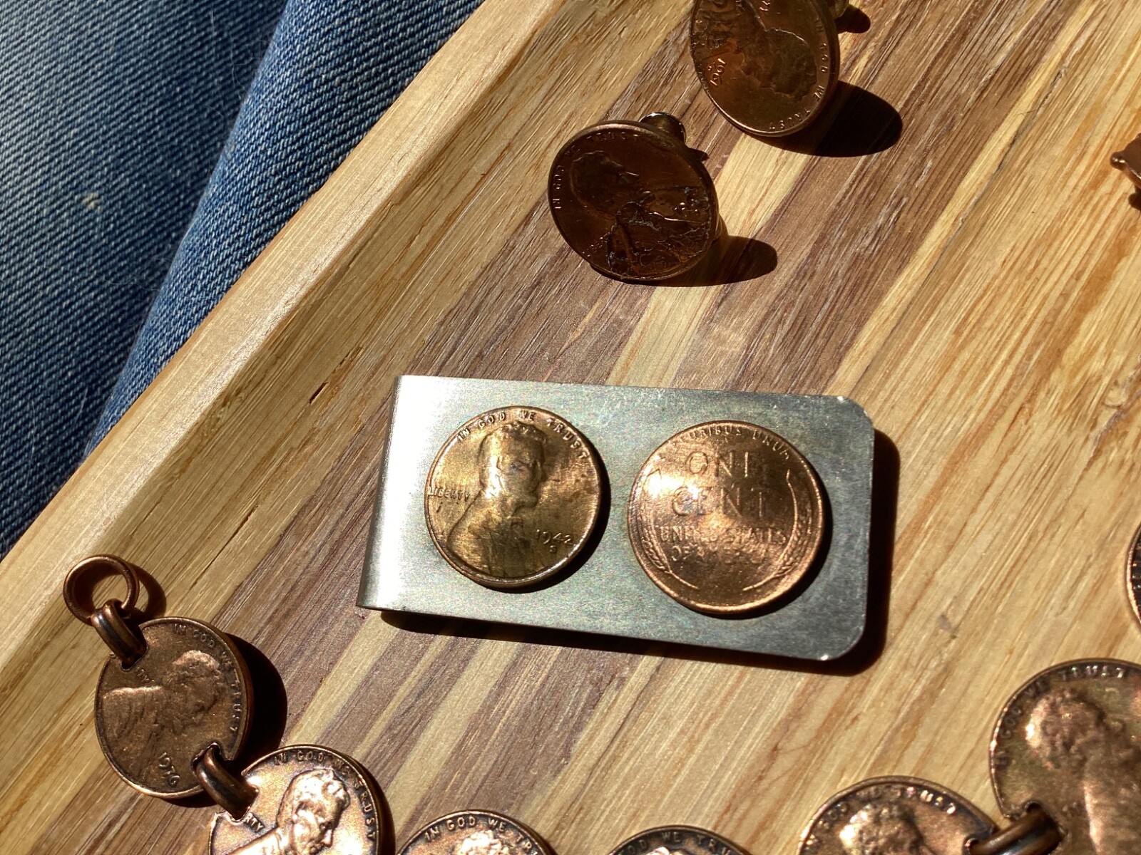 Penny For Your Thoughts Coin Bracelet – Earrings – Money Clip Bundle Set