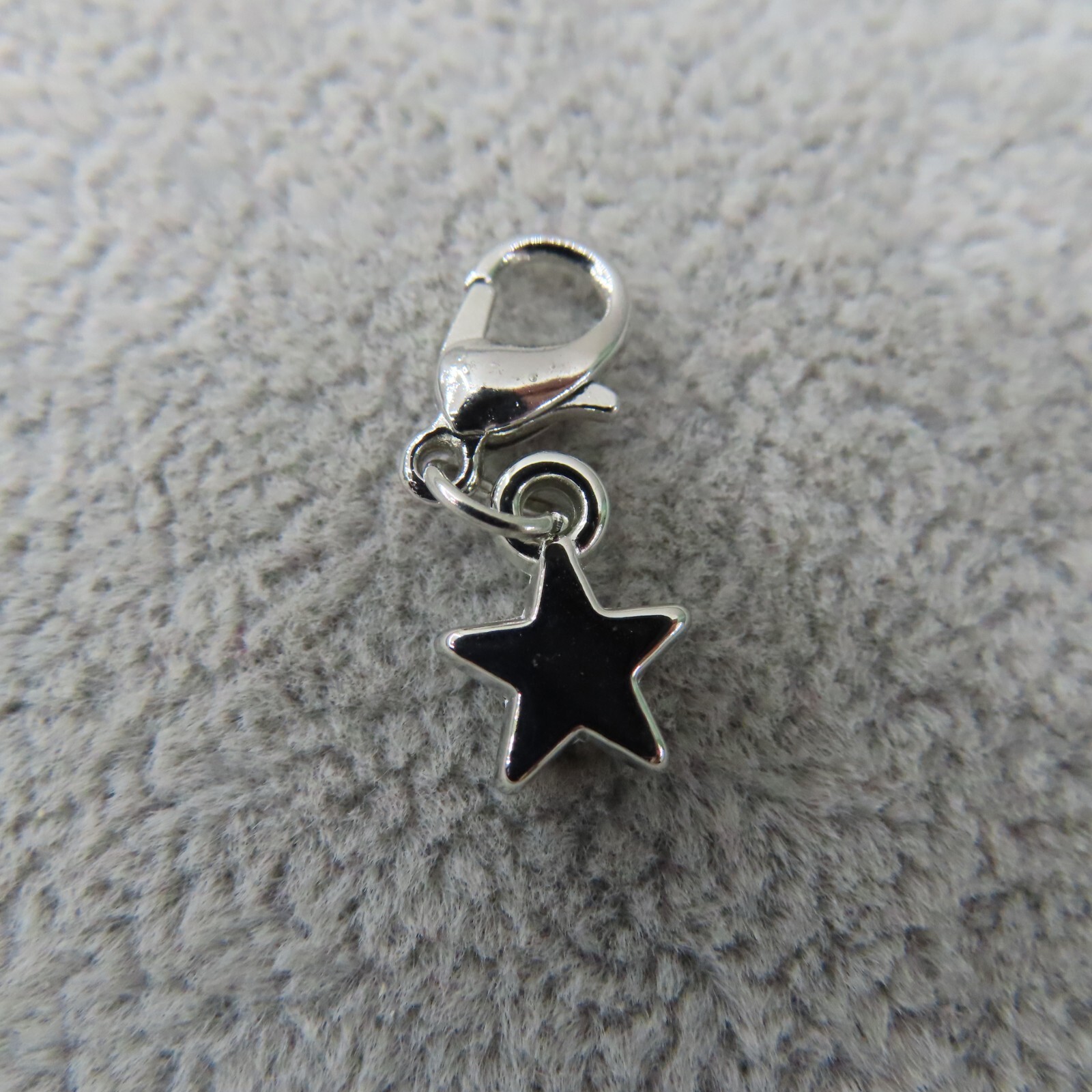 LITTLE STAR Charm Zipper Pull Keyring Add On Clip Dangle Silver Tone Celestial