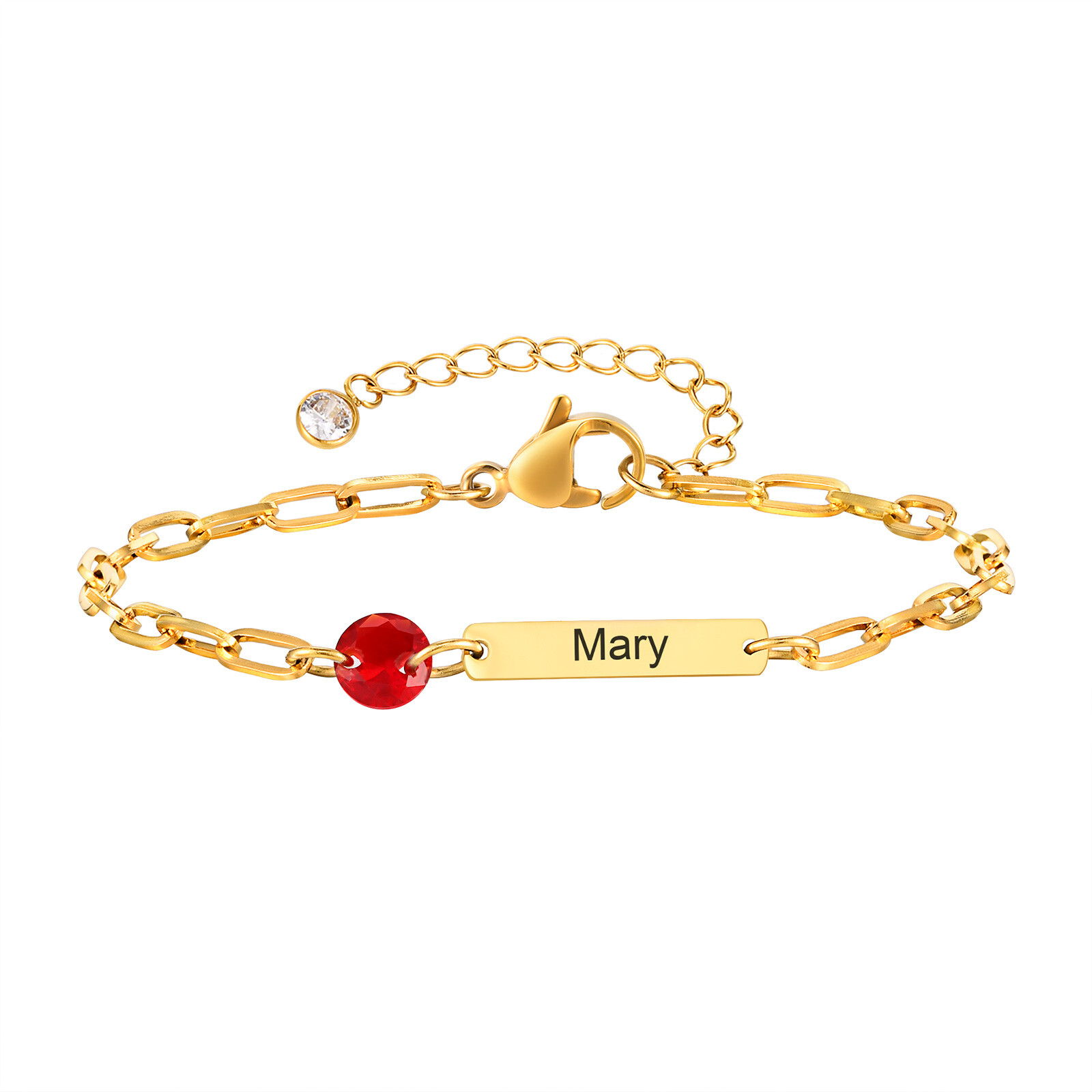 VNOX Personalized Birthstone Bracelet for Girl Women Birthday Christmas Gift