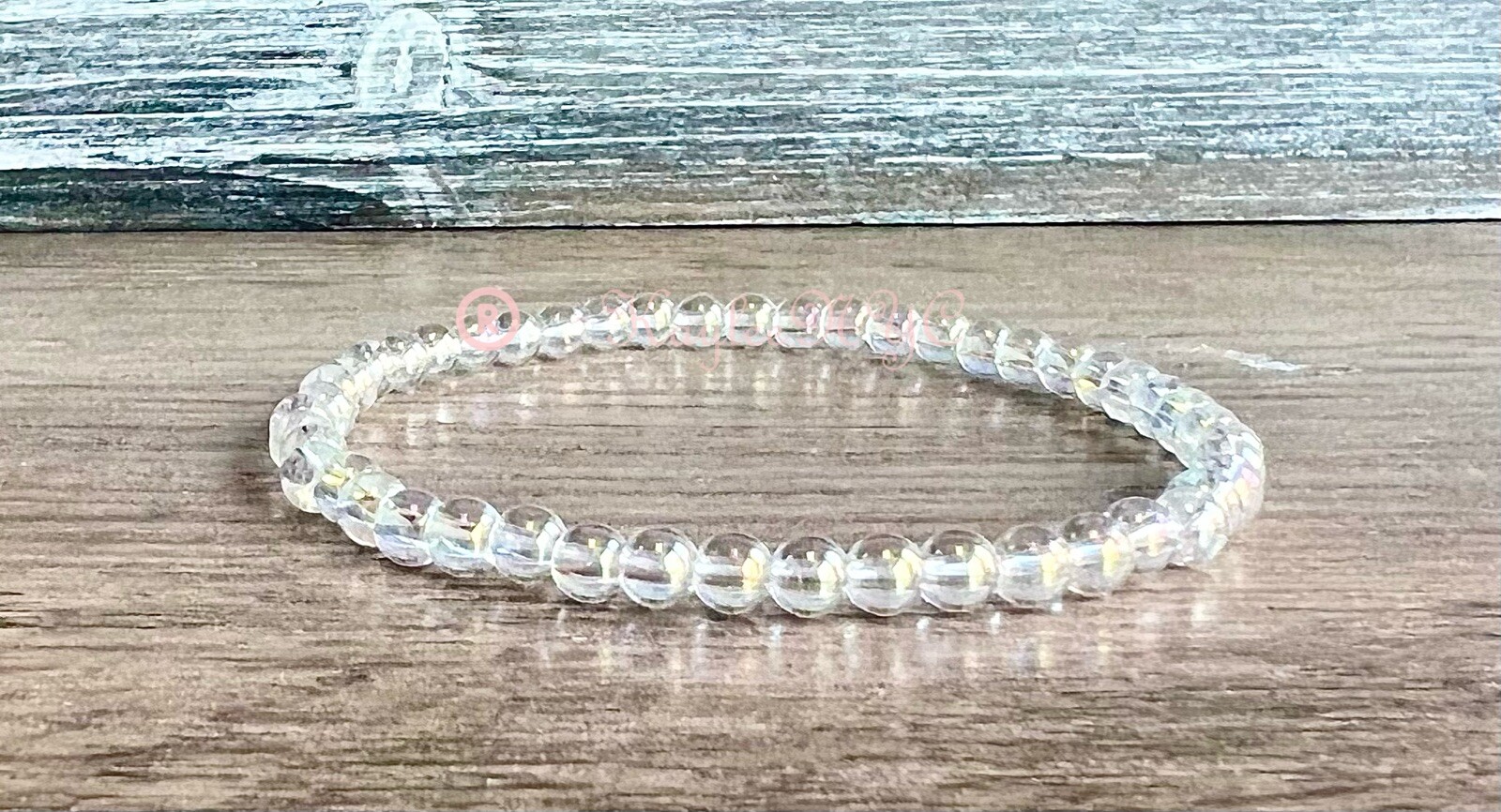 Wholesale 6 Pcs Angel Aura Quartz 4mm 7.5” Crystal Stretch Bracelet