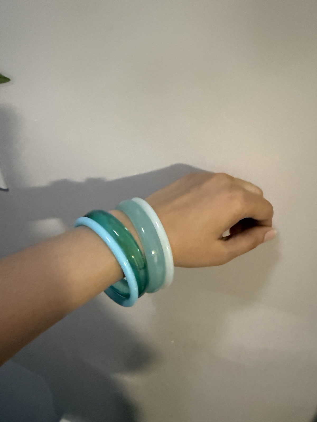 Lucite Acrylic bangle Blue Lot Bracelet Statement Chunky Bold Big 4 Pcs