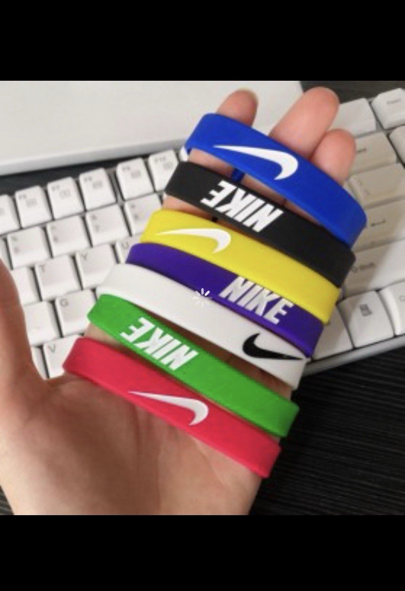 10 Nike Silicone Wristband Bracelet / Assorted Colors 10 Pcs Total