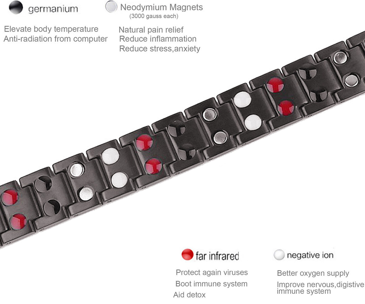 Giant Gorgeous Magnetic Bracelet 4 Elements Arthritis Pain Relief Balance Energy
