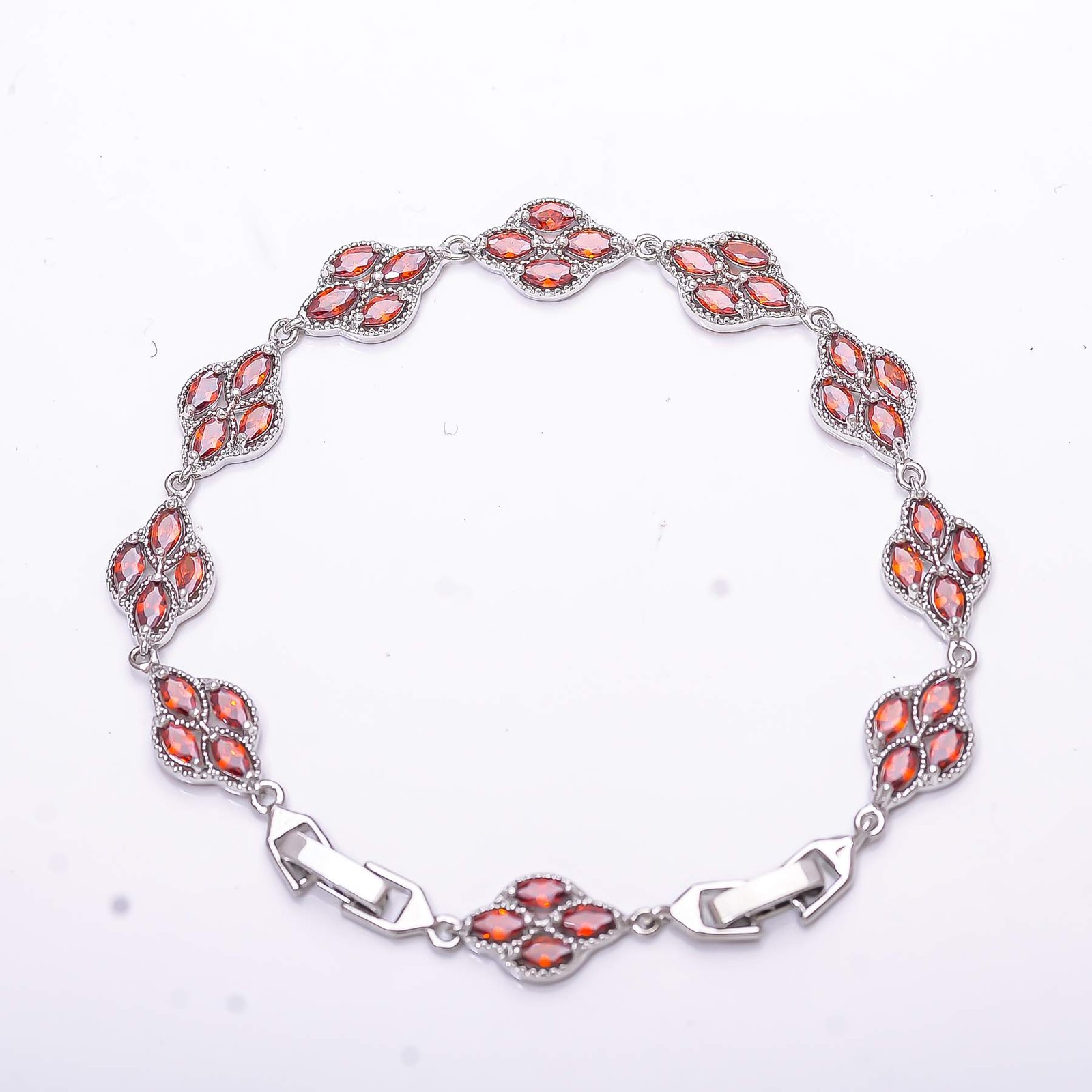 Red Garnet 925 Sterling Silver Tennis Bracelet 8.99″, Christmas Gift B6835