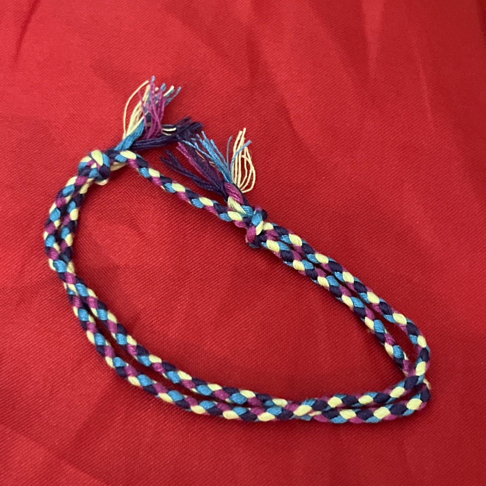 NEW BOHO BRAID THREAD FRIENDSHIP BRACELET ADJUSTABLE BLUE LIME PURPLE PLUM NIP