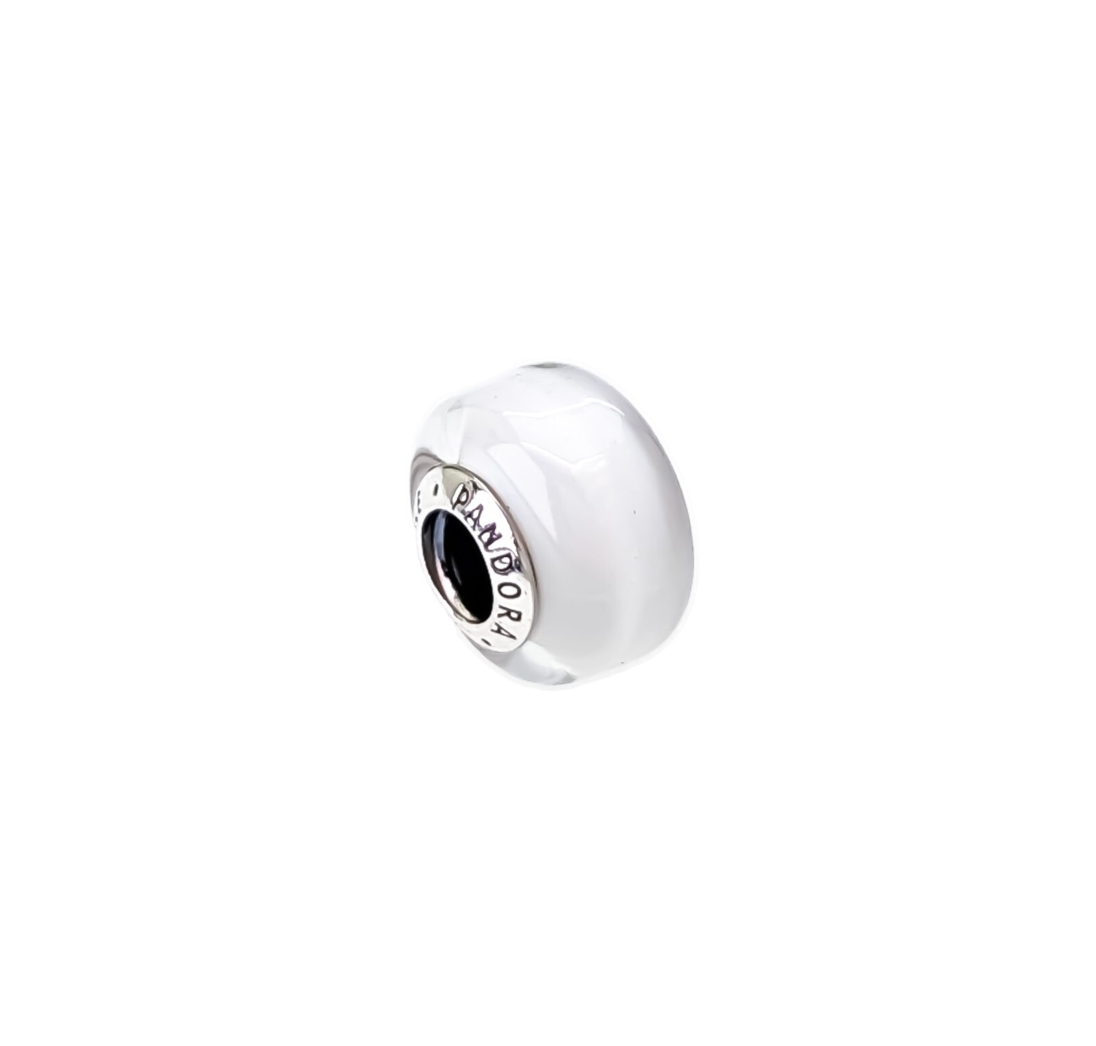 New 100% Authentic PANDORA 925 Ale White Mini Murano Glass Charm 793118C00