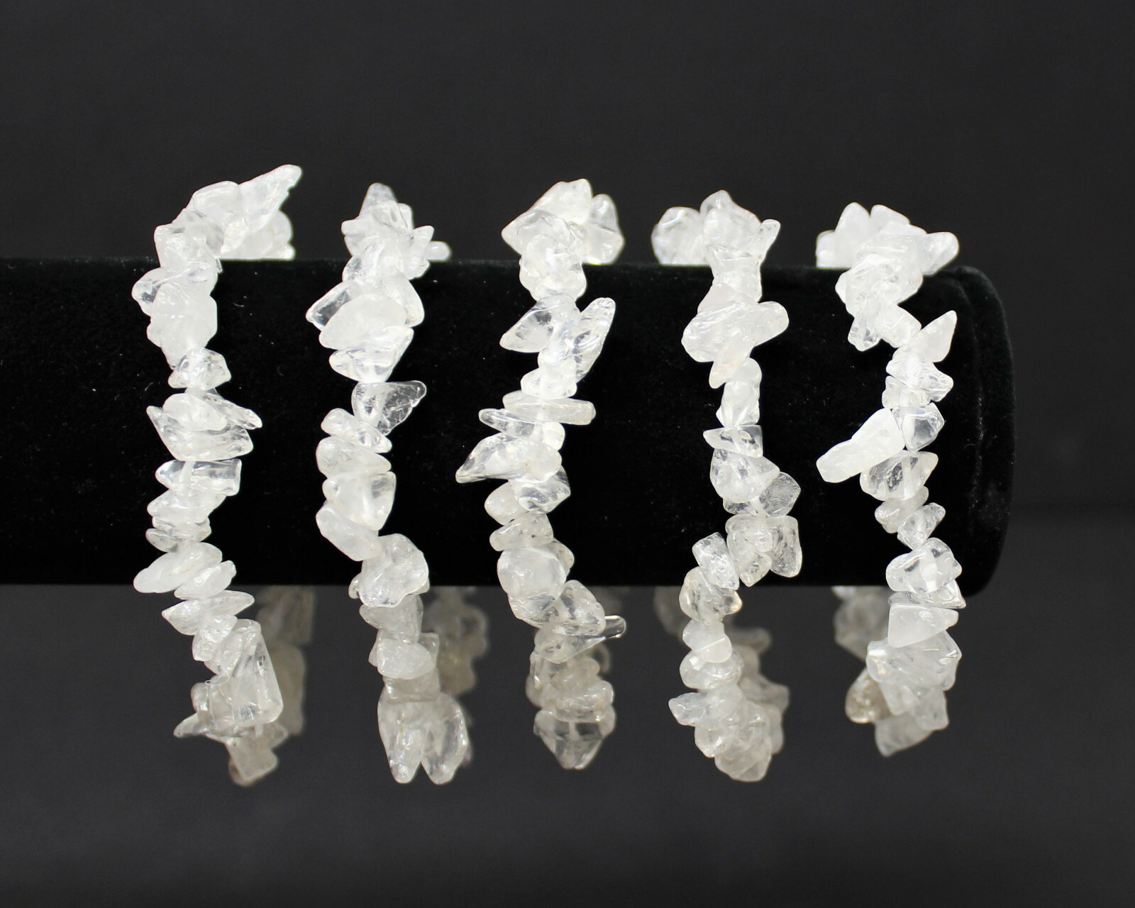 Clear Quartz Chip Bracelet, Gemstone Chip Jewelry Crystal (Stretchy – US Seller)