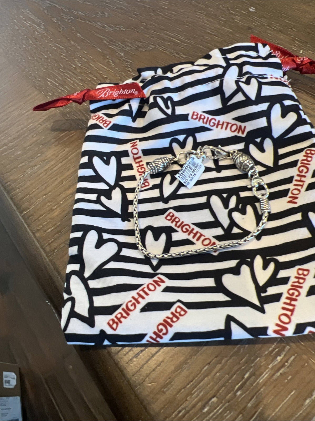 BRIGHTON NWT BARREL Classic SLIDE Add Charm, Beads W/Pouch Bracelet Retails $48