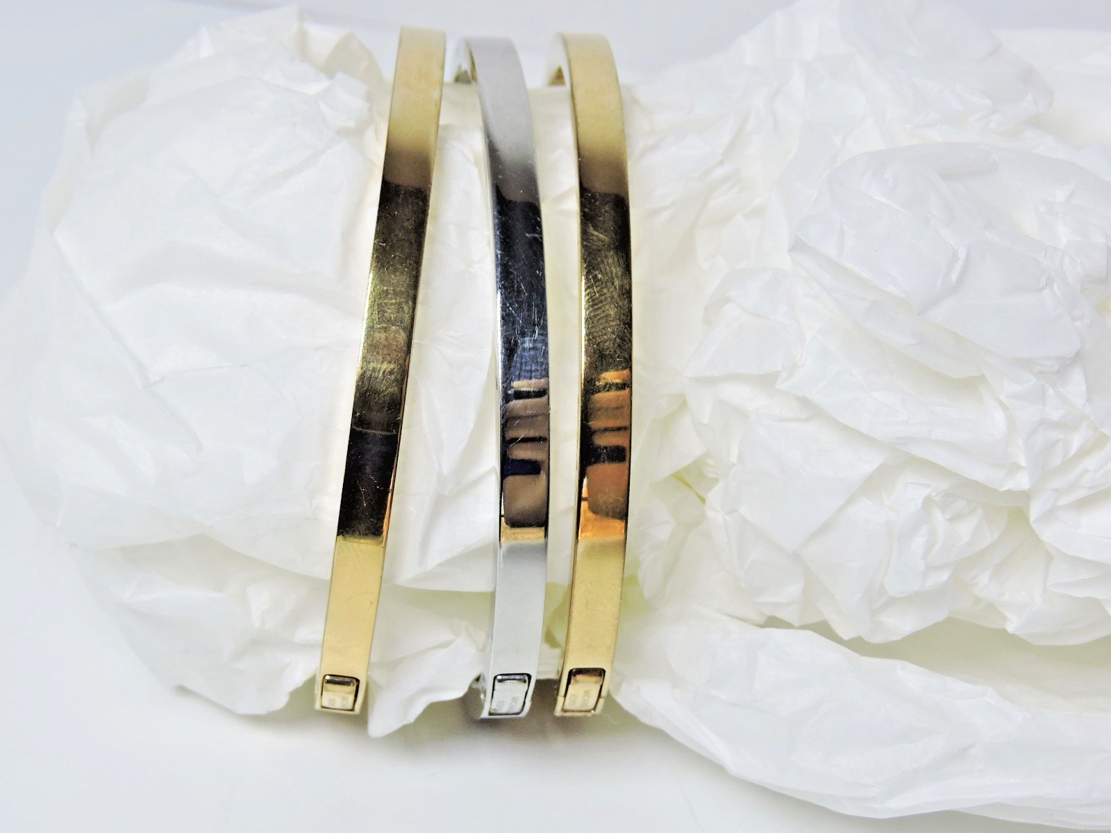 Michael Kors Buckle Pave Crystals Push Lock Closure Stackable Bracelet NWT