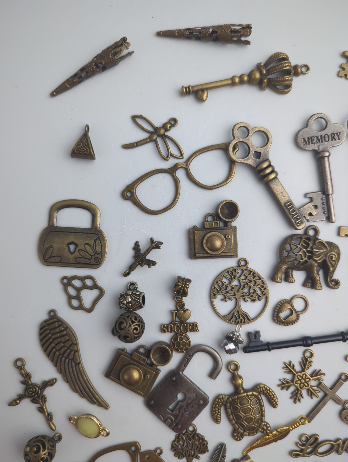 Large 150 pc Charm Lot Large Variety Of Themes Unknown Materials