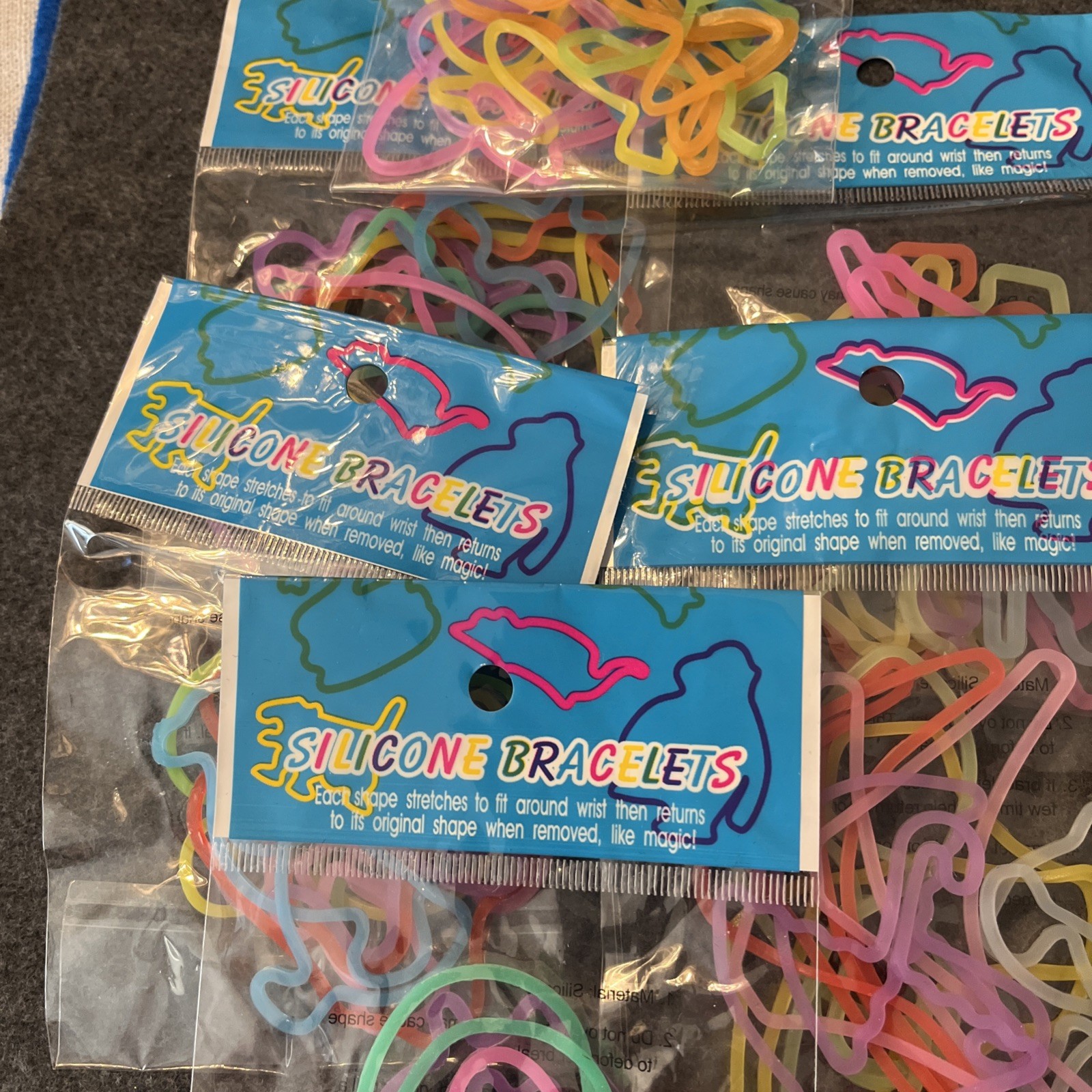 Shaped Silicone Rubber Band Bracelets 12 Pack Lot Of 5 Plus 1 Bands