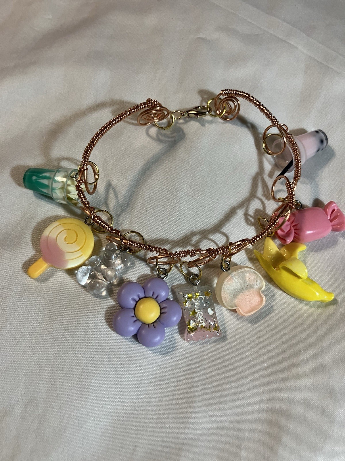Shake It Up Copper Wired Handmade Bracelet 7 1/2”