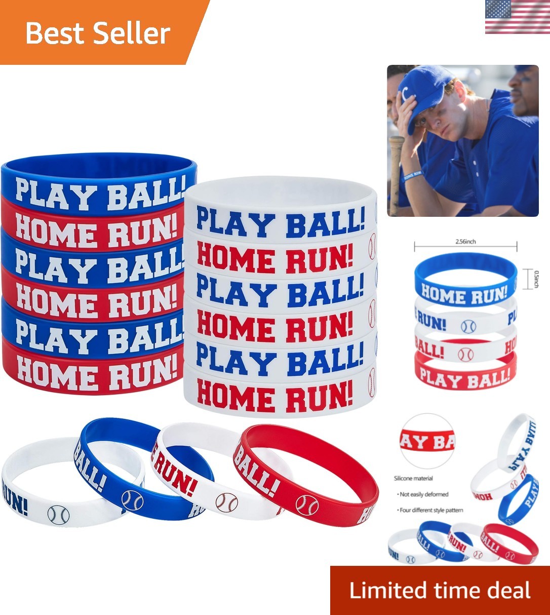 Baseball Silicone Rubber Bracelets Rubber Wristbands Baseball Bracelet Wristb…