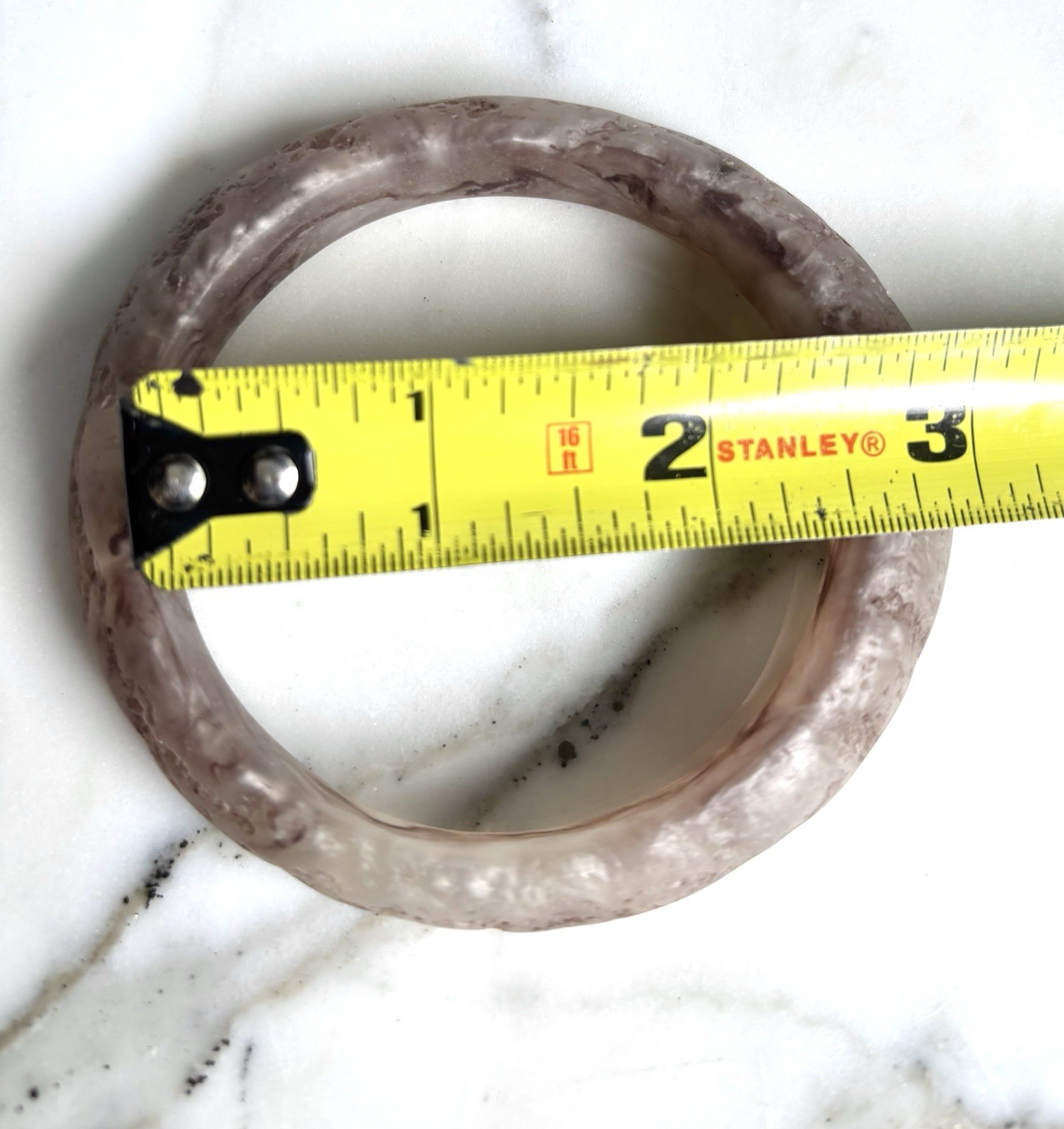 SET 3 FRENCH RESIN VINTAGE BANGLE BRACELET TRIO TAUPE BEIGE MADE IN FRANCE