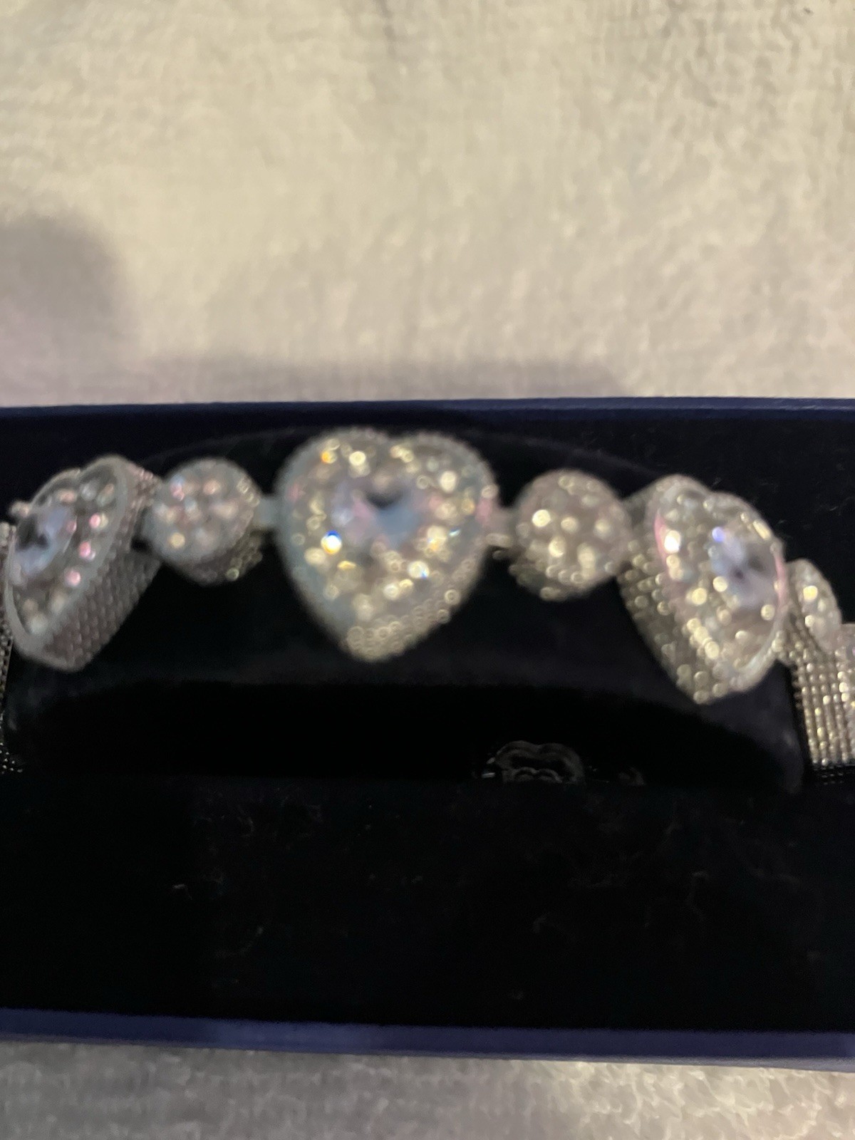 NEW ICED OUT HEARTS 8 inch Bracelet