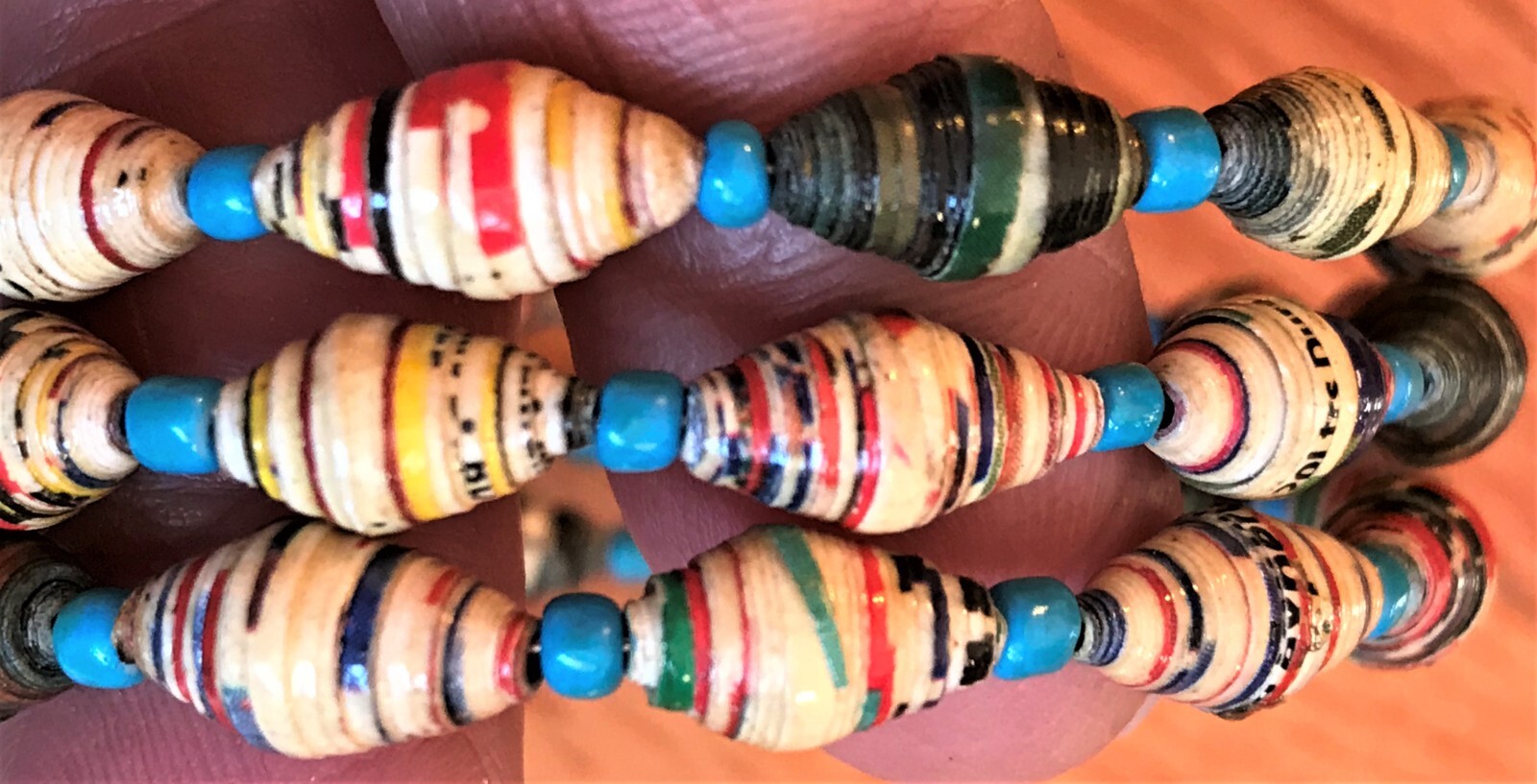 Handcrafted Jewelry Boho Hand Rolled Paper Beads Africa Uganda