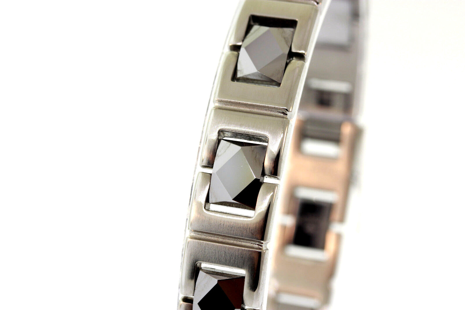 Men’s Stainless Steel & Faceted Tungsten Link 12mm Bracelet