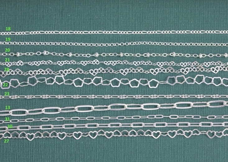 925 Sterling Silver Paperclip Heart Link Chain 3ft