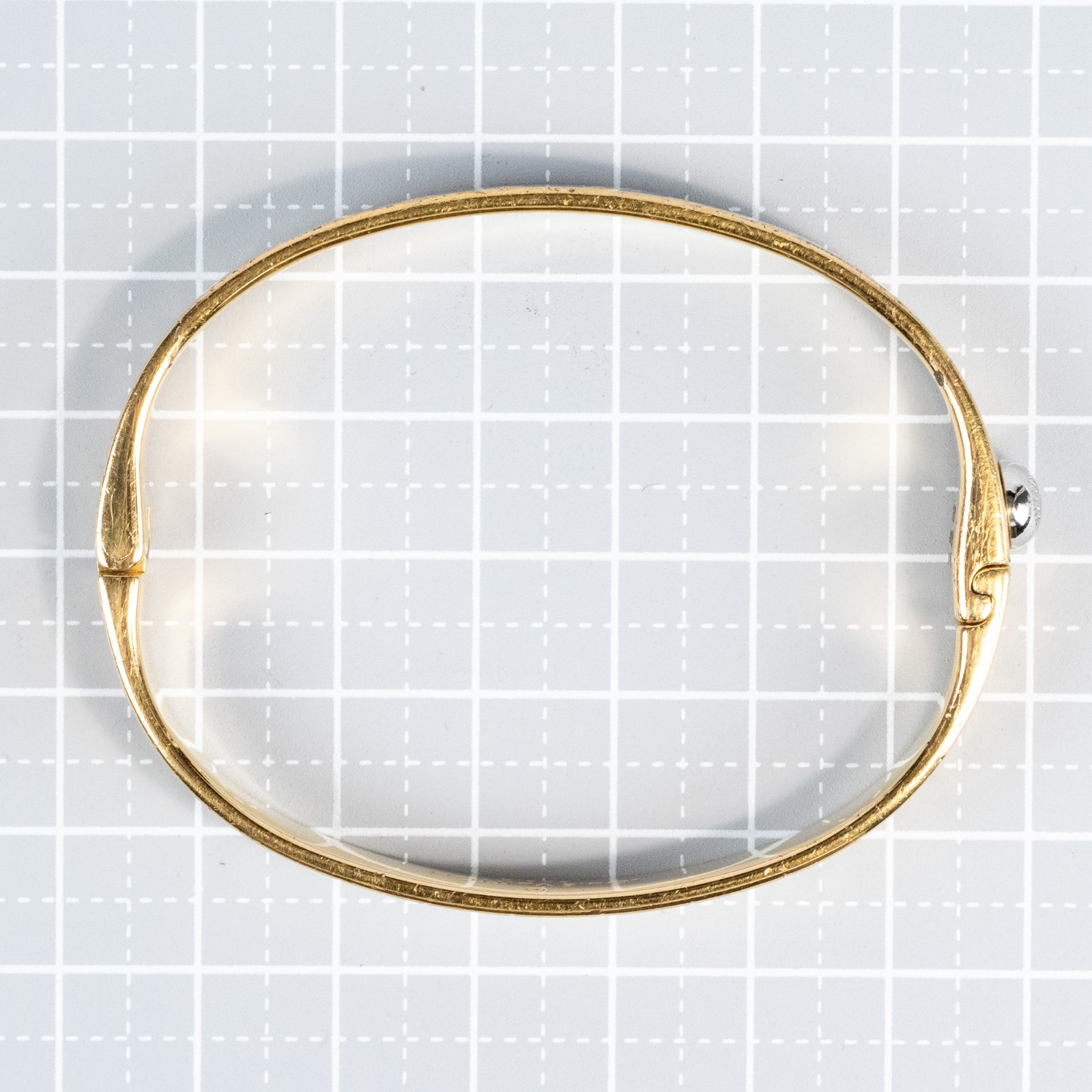 Louis Vuitton LV Nanogram Cuff Bracelet M00252 Bangle Gold Tone Size M Authentic