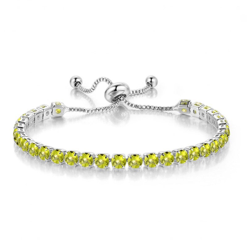 Cubic Zirconia Birthstone Tennis Bracelet in Solid Copper