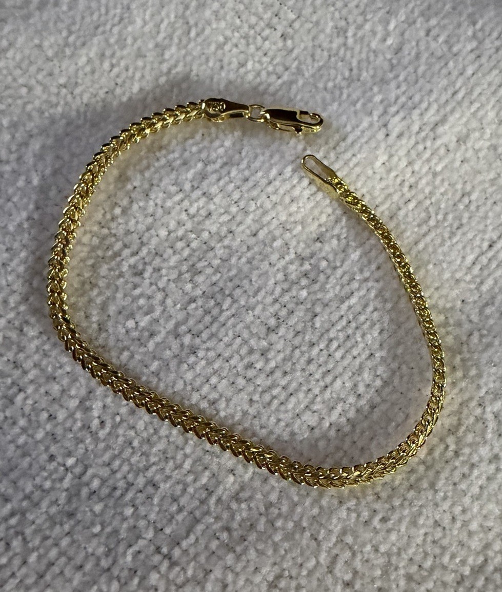 7” Micro Franco chain bracelet Italian made Gold Filled 18k