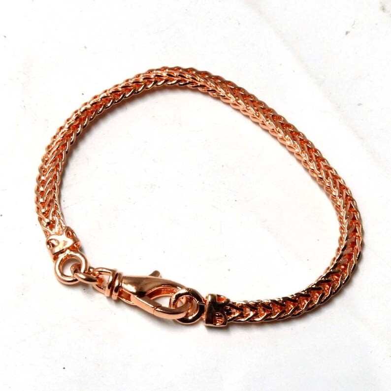Pure Copper Snake Chain Bracelet Copper Arthritis Pain Relief Biker Bracelet