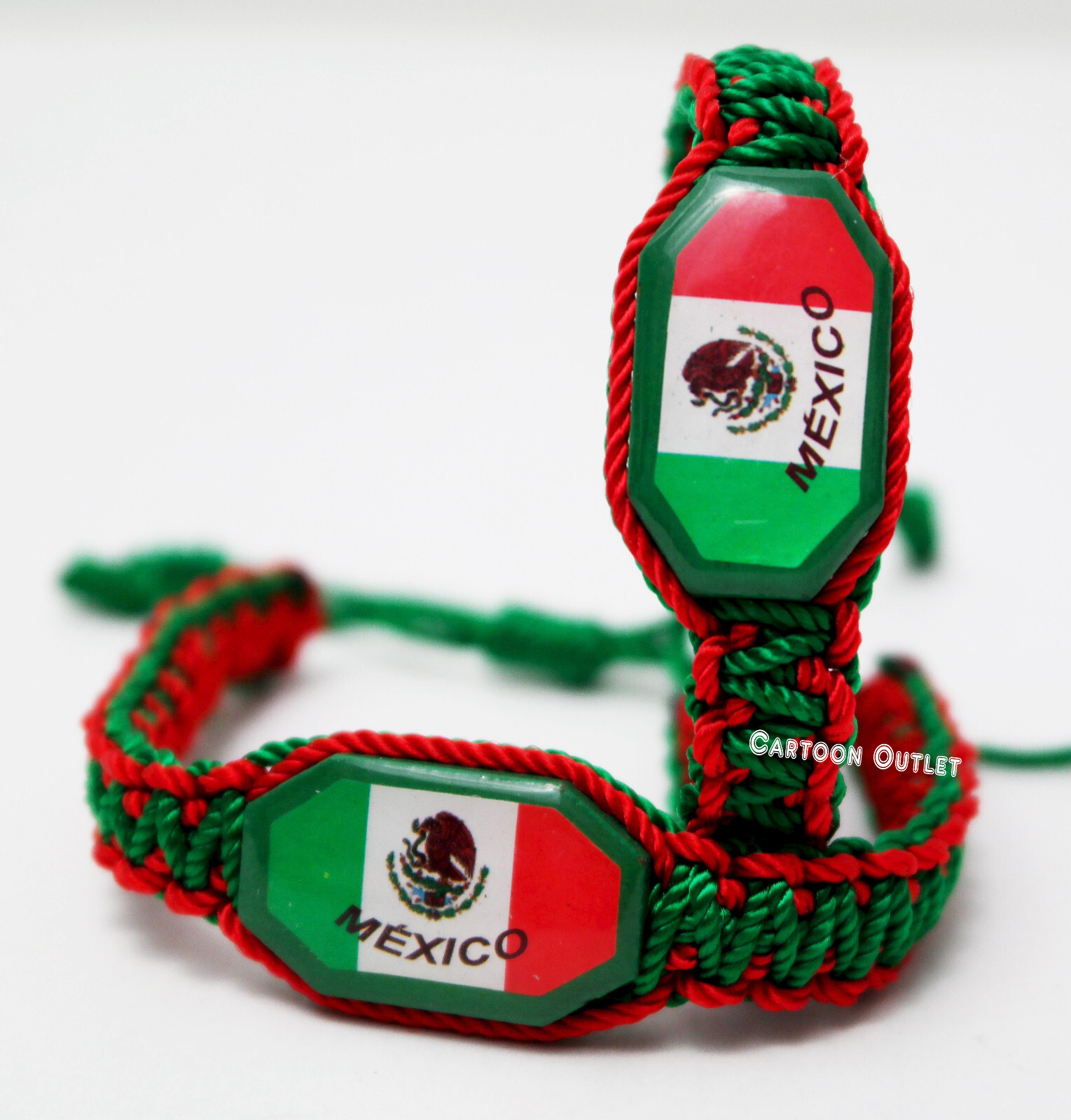 1 pc Mexico Pulsera Rope Bracelet Red Green