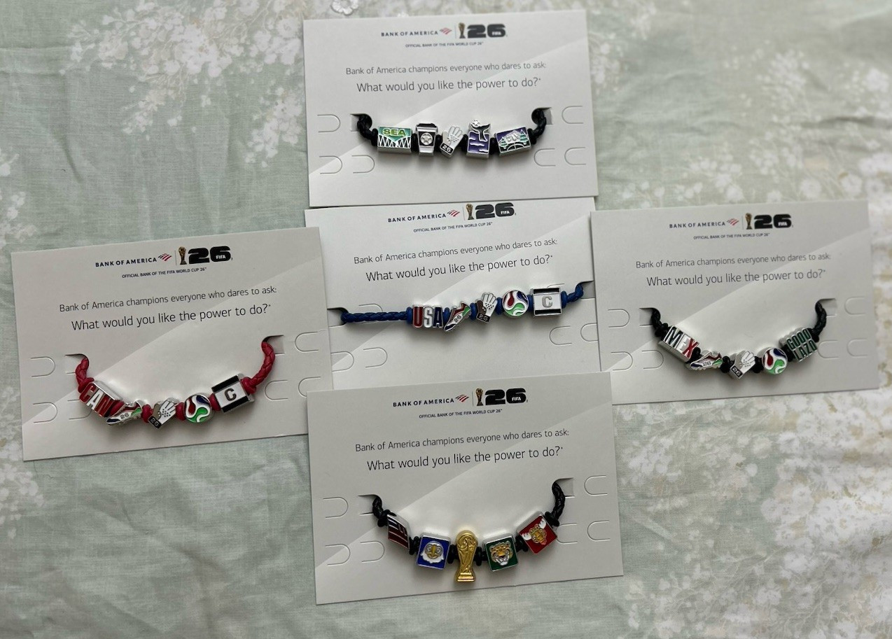 Full set of 5 Bank of America FIFA World Cup 26 Bracelets SEA CAN USA MEX BofA