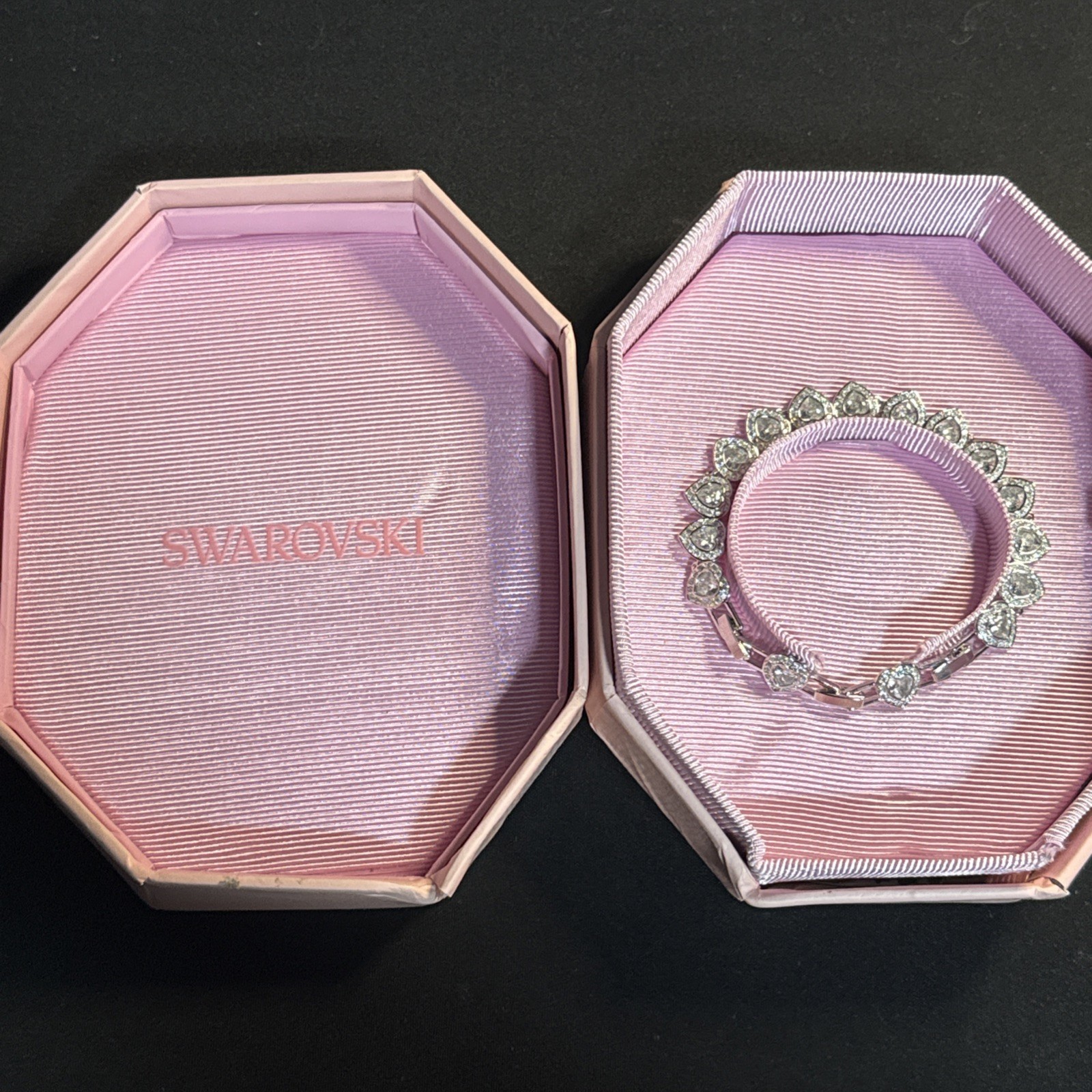 SWAROVSKI x Ariana Grande Heart Tennis Bracelet White Rhodium Plated w/ Box