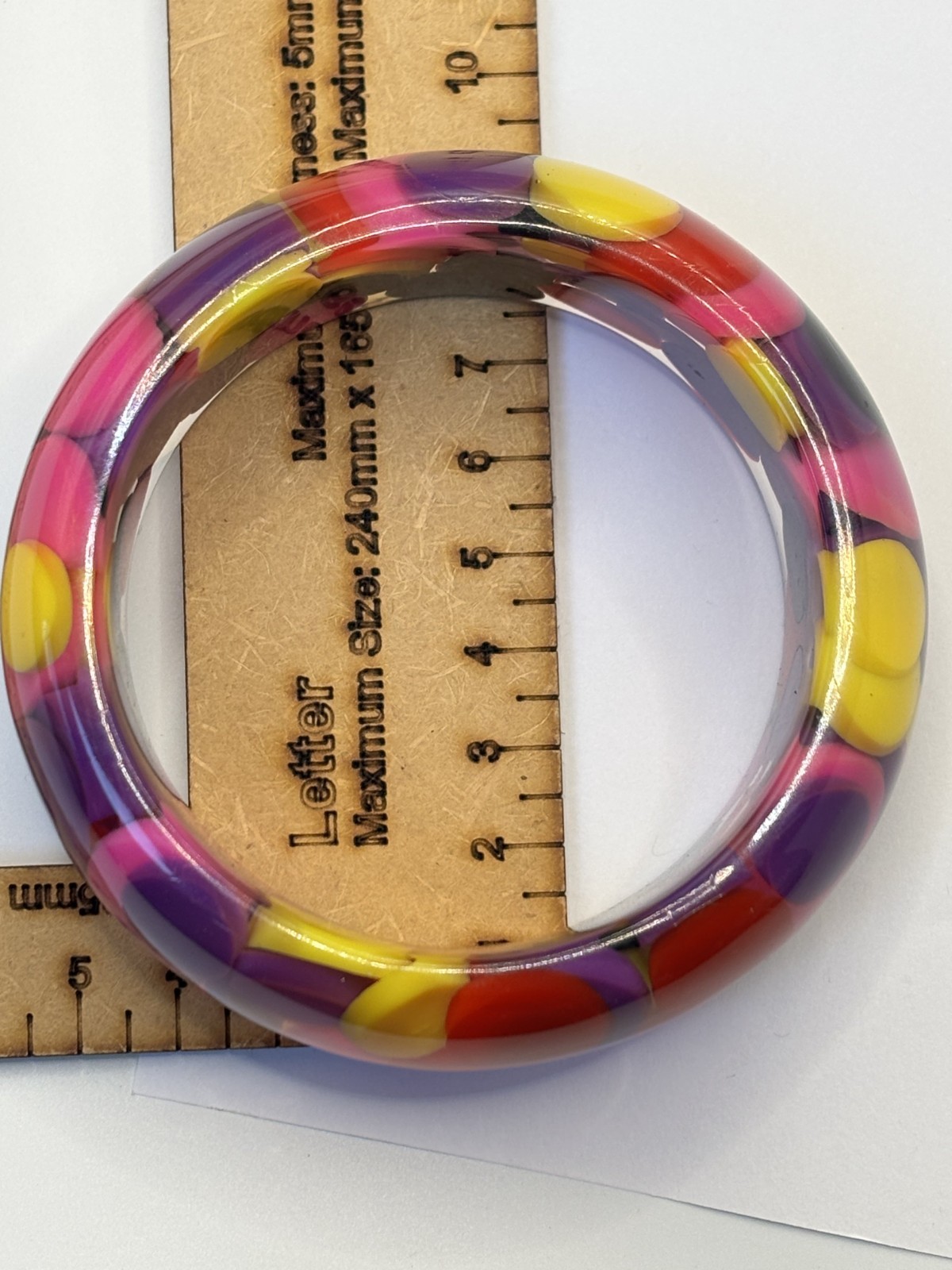 VTG Sobral Lucite Bangle Atelie Petit Boules Multicolour Resin Bracelet Brazil