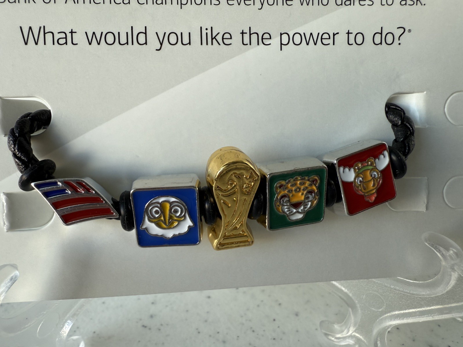 2026 FIFA World Cup Mascots Charm Bracelet Bank Of America SMALL Size 🏆