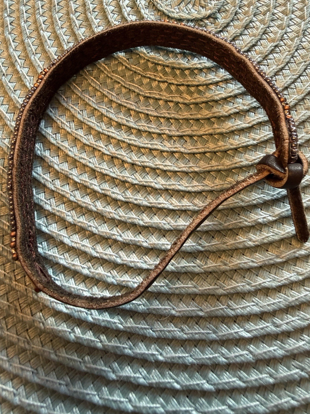Vintage Chan Luu Bead And Leather Bracelet