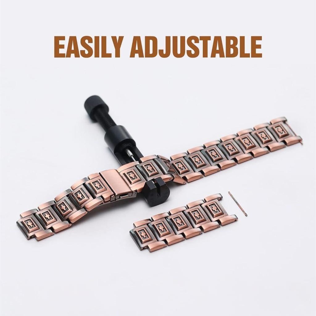 Men’s Cross Copper Magnetic Bracelet 3X Ultra Strong Magnets Arthritis Therapy